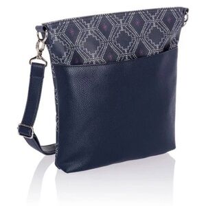 Thirty-One Organizing Shoulder Bag LTD - Navy Dotted Geo Pebble